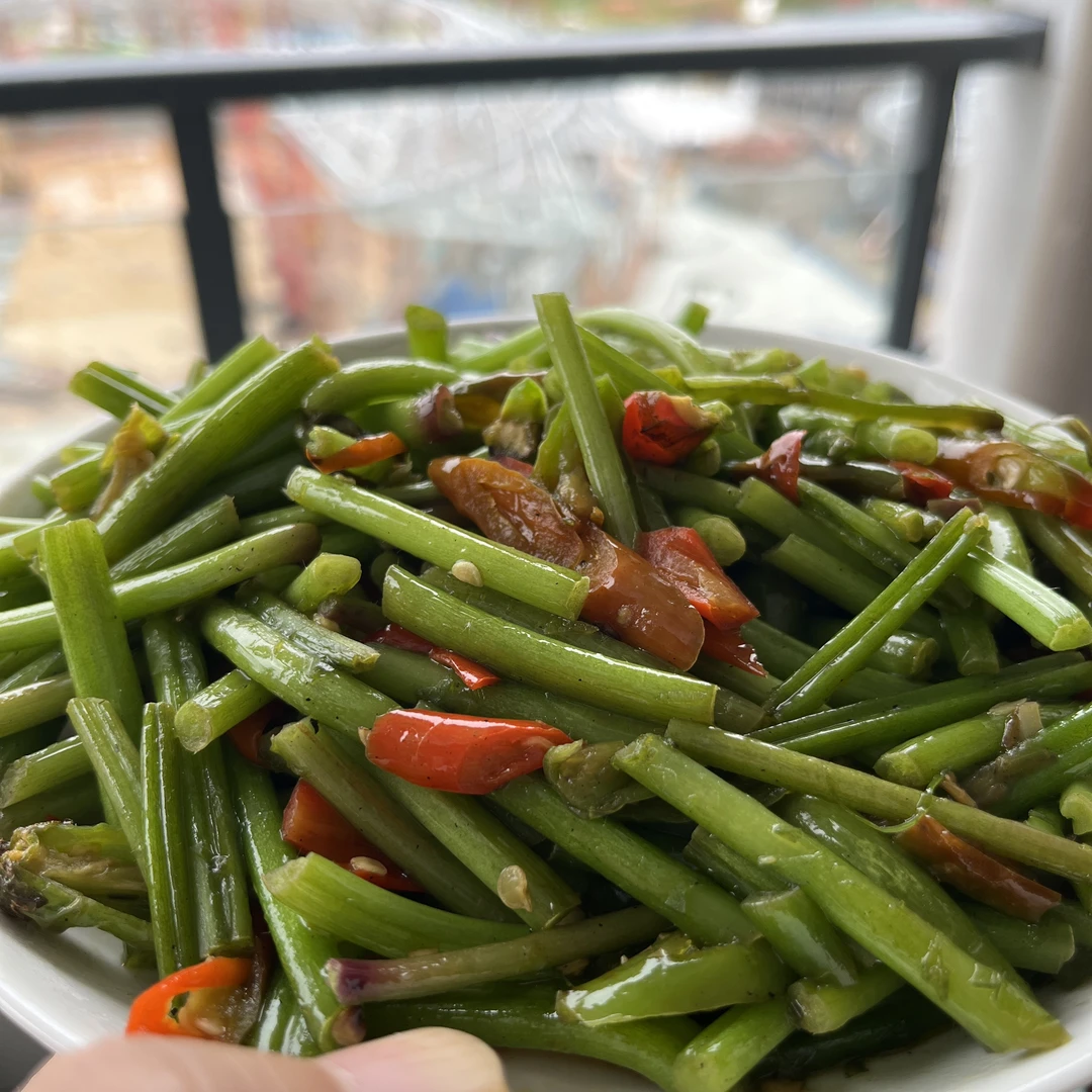 夏老弟家的原生态蔬菜，红薯梗，好吃又健康