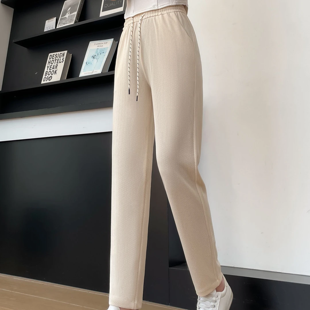 春夏显瘦哈伦裤女韩版高腰百搭垂感宽松休闲通勤直筒休闲裤女女士