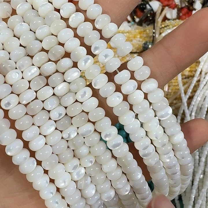 玛瑙/玉髓合金珠宝半成品一条6mm精品马蹄螺算盘珠