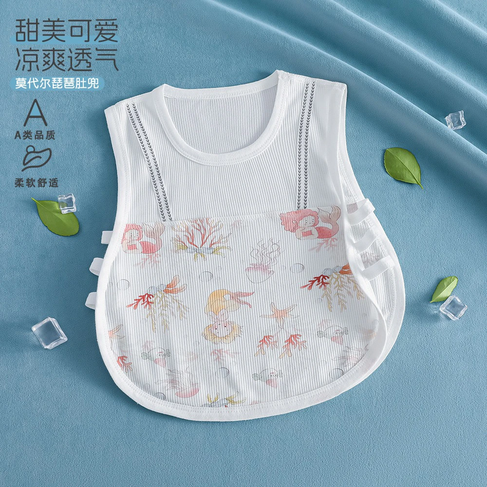 凉感莫代尔宝宝琵琶衣夏季可爱风透气贴身衣