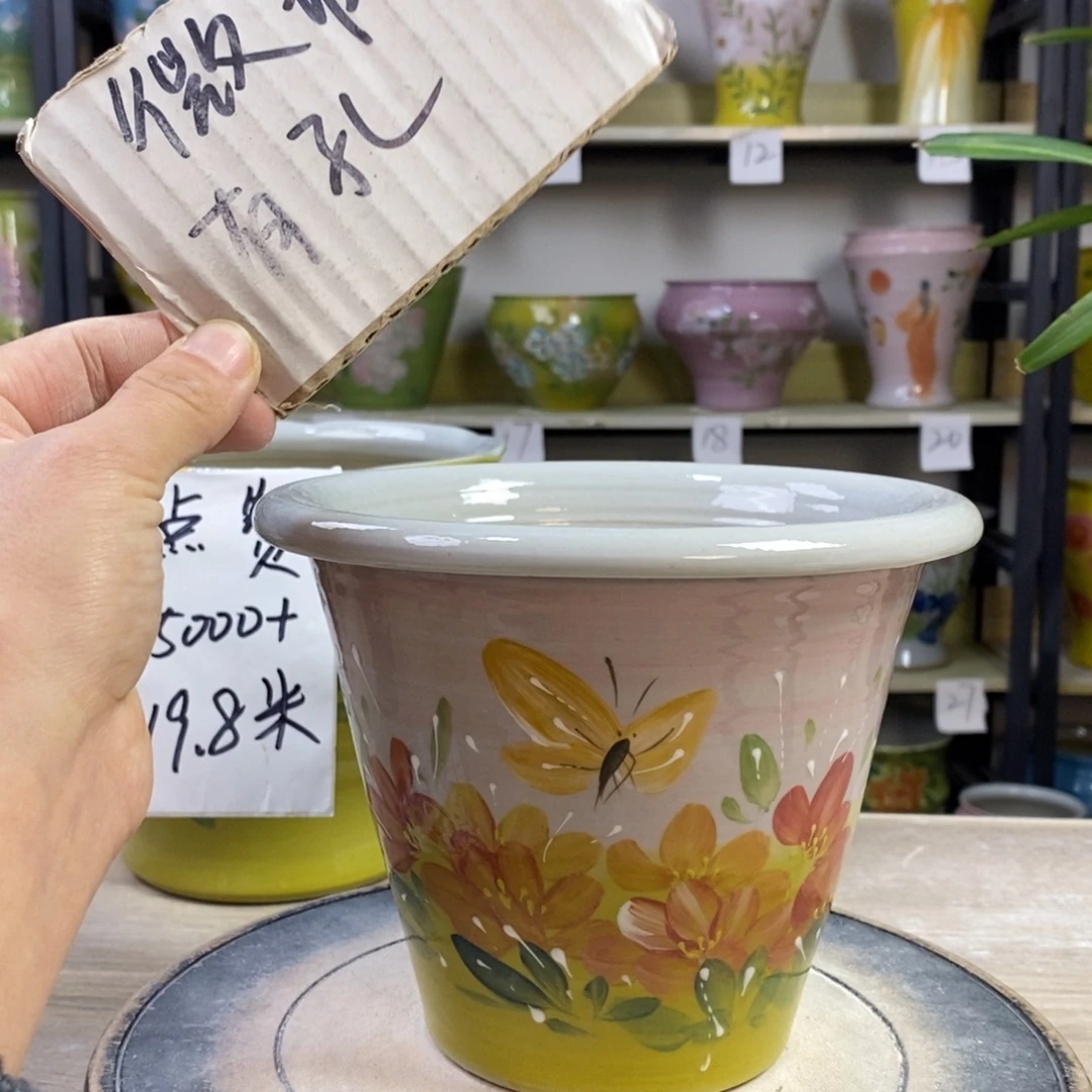 景德镇手工手绘陶瓷花盆