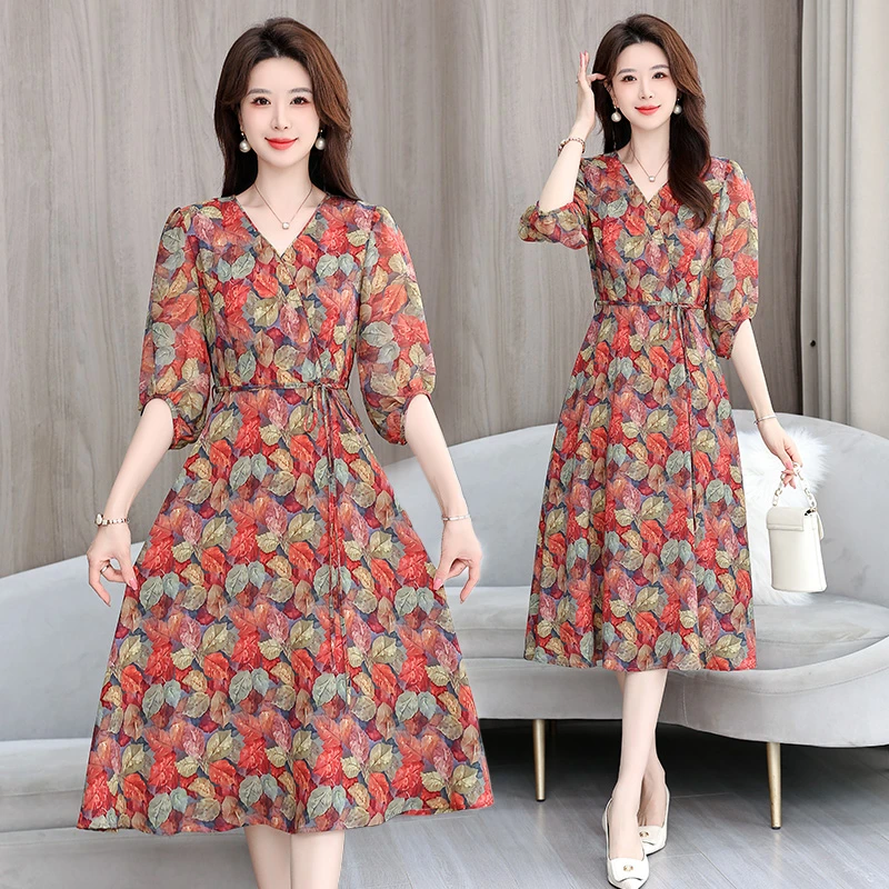 59669香山红叶女装新款连衣裙修身显瘦气质百搭款