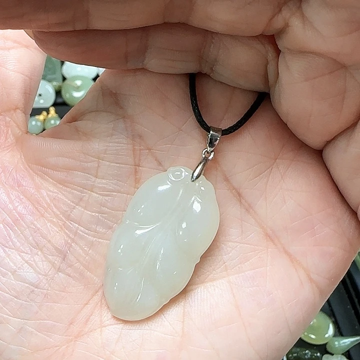 和田玉银S925镶嵌吊坠(不含链)