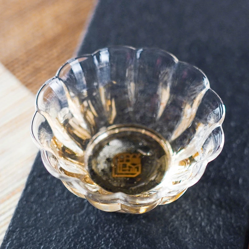 晶焱新款玻璃公道杯花瓣杯主人客人品茗杯高硼硅耐热玻璃纯手工