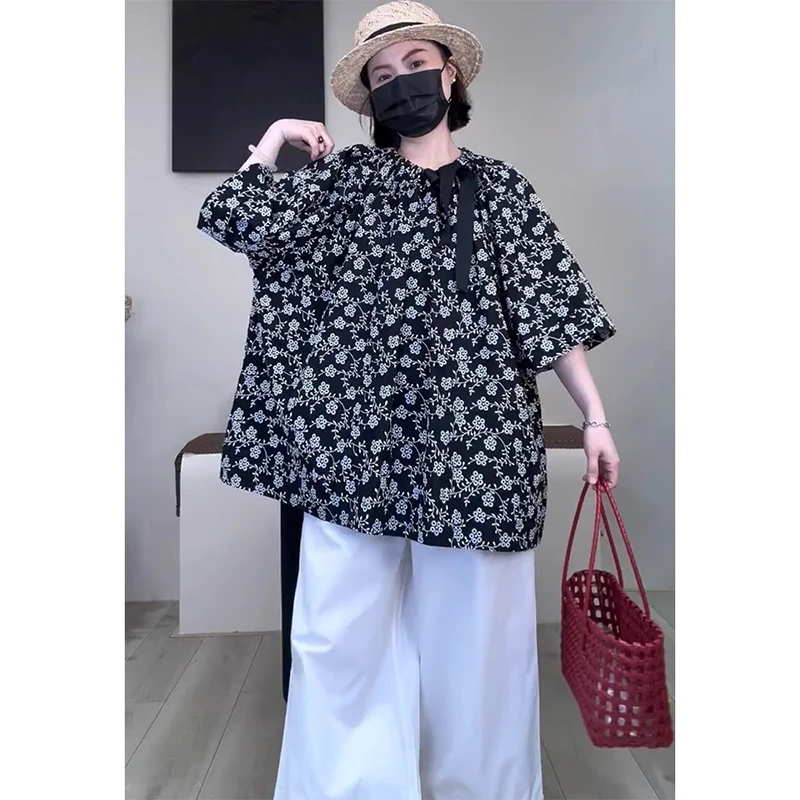 韩版爆款百搭宽松印花衬衫女欧洲站2025夏季新款时髦休闲短袖上衣