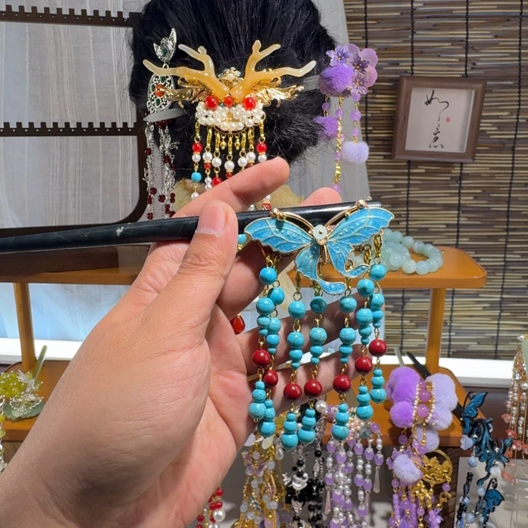 蛇纹石玉合金发饰