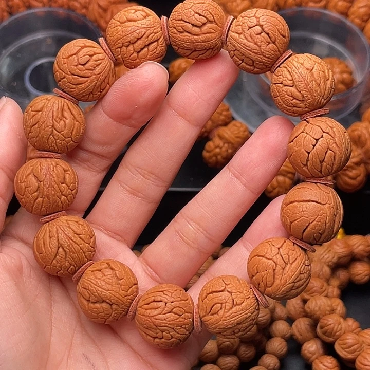 桃核手串精品金丝龙珠1.9