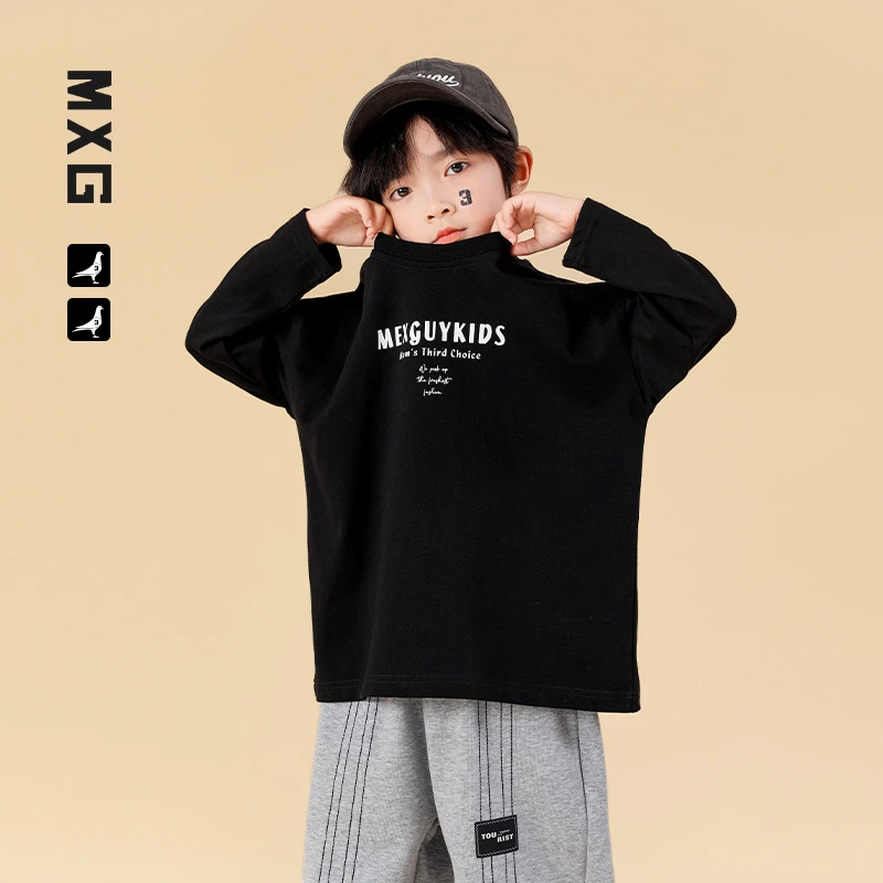 男童长袖t恤纯棉白色上衣打底衫春秋款儿童衣服 春装2024新款童装