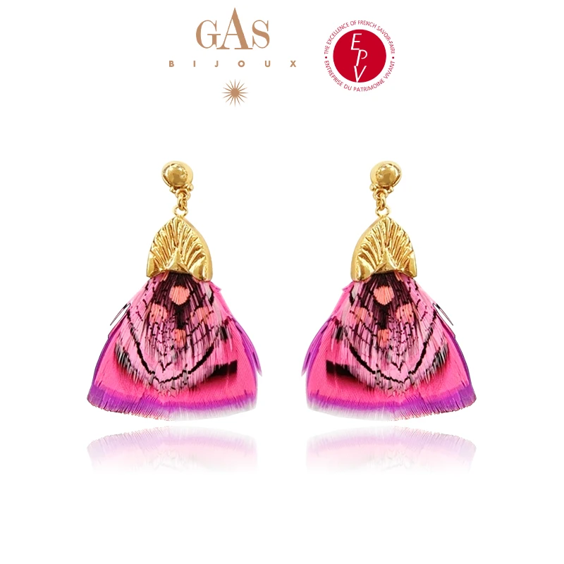 GAS BIJOUX 耳环 【法国进口】色彩之翼系列羽毛耳环