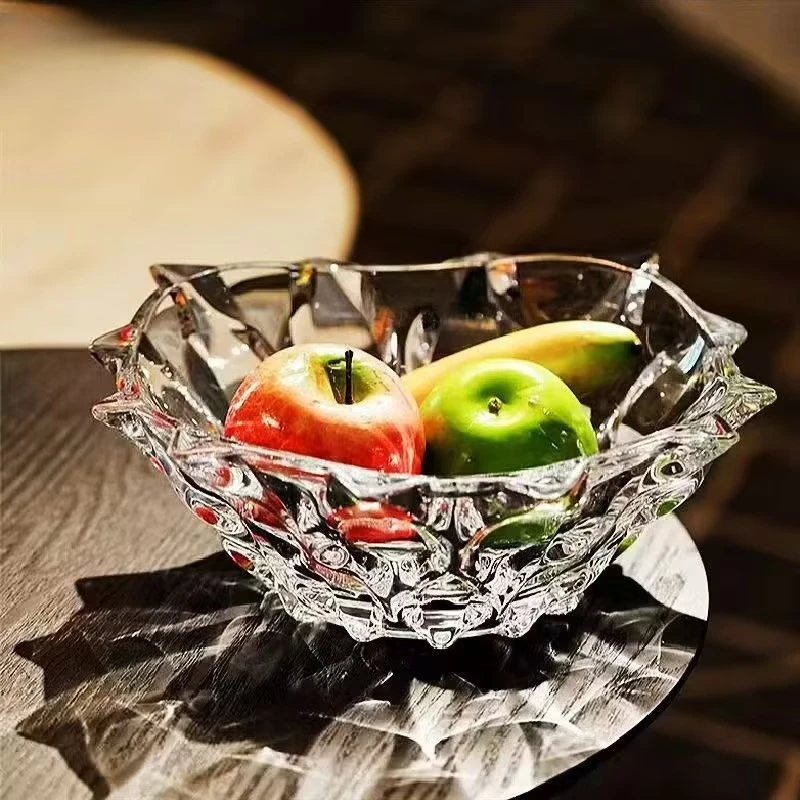 波西米亚水晶玻璃水果盘时尚小号果斗零食盘家用客厅糖果斗干果盘