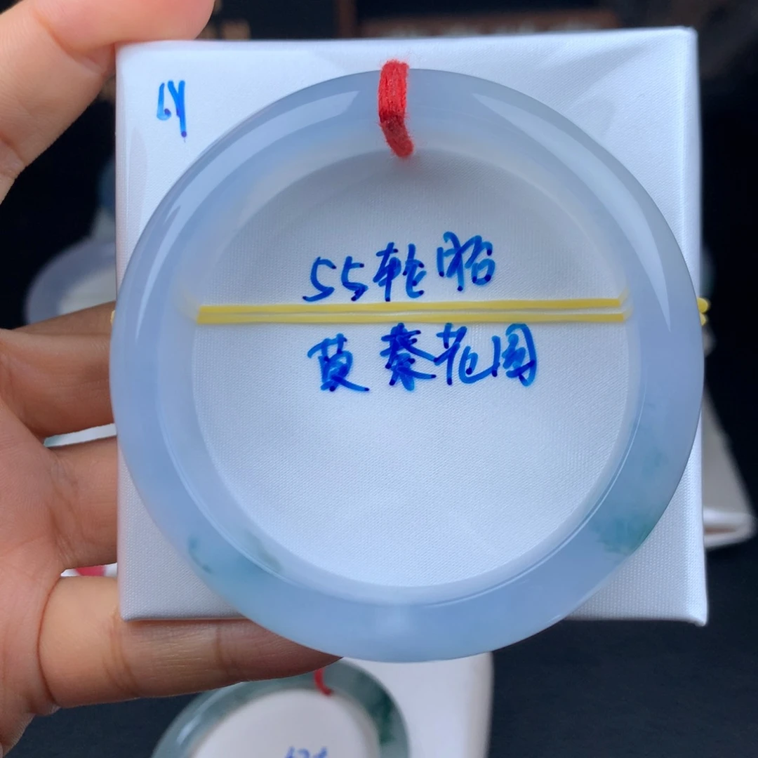 翡翠未镶嵌手镯宽版轮胎莫奈花园