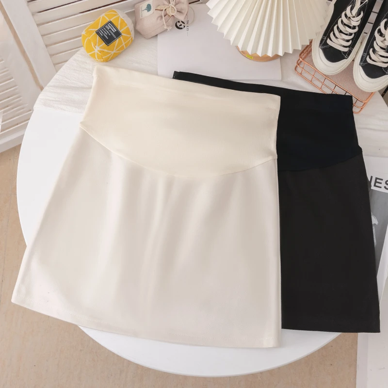 孕妇短裙小个子春秋时尚高腰显瘦短裙外穿托腹休闲百搭A字半身裙