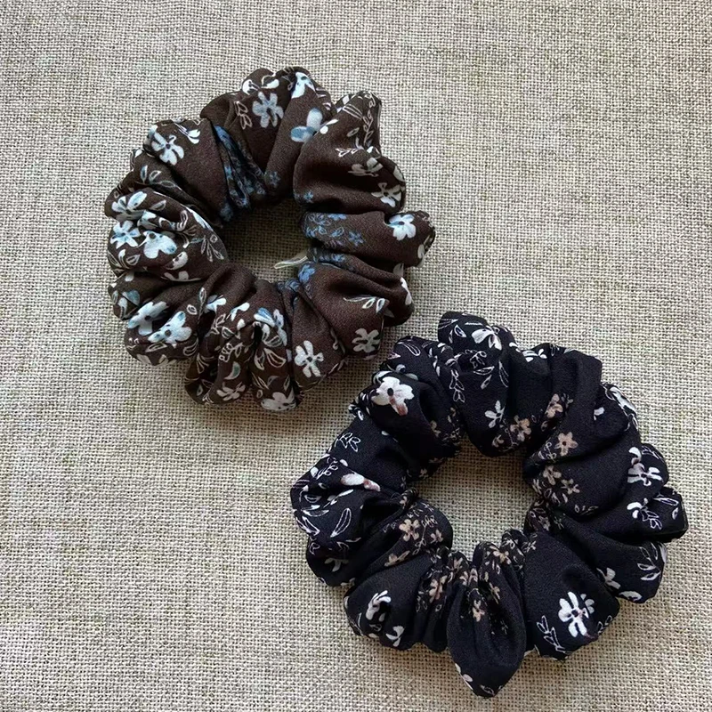 韩系碎花大肠发圈女氛围感扎头绳优雅森系发圈秋冬高颜值皮筋发绳