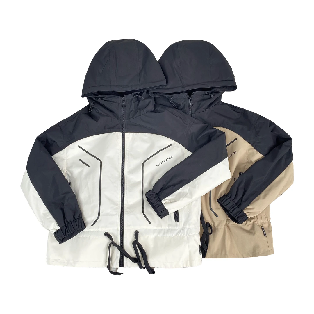 欧货连帽棉服女2024秋季户外休闲潮流洋气撞色工装外套23126