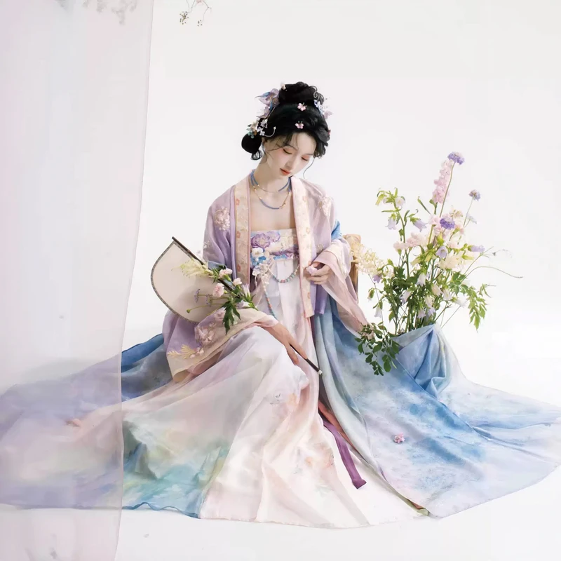 【香苒浮奈】法门寺披衫齐胸裙重工刺绣汉元素唐制汉服静还决襦裙女