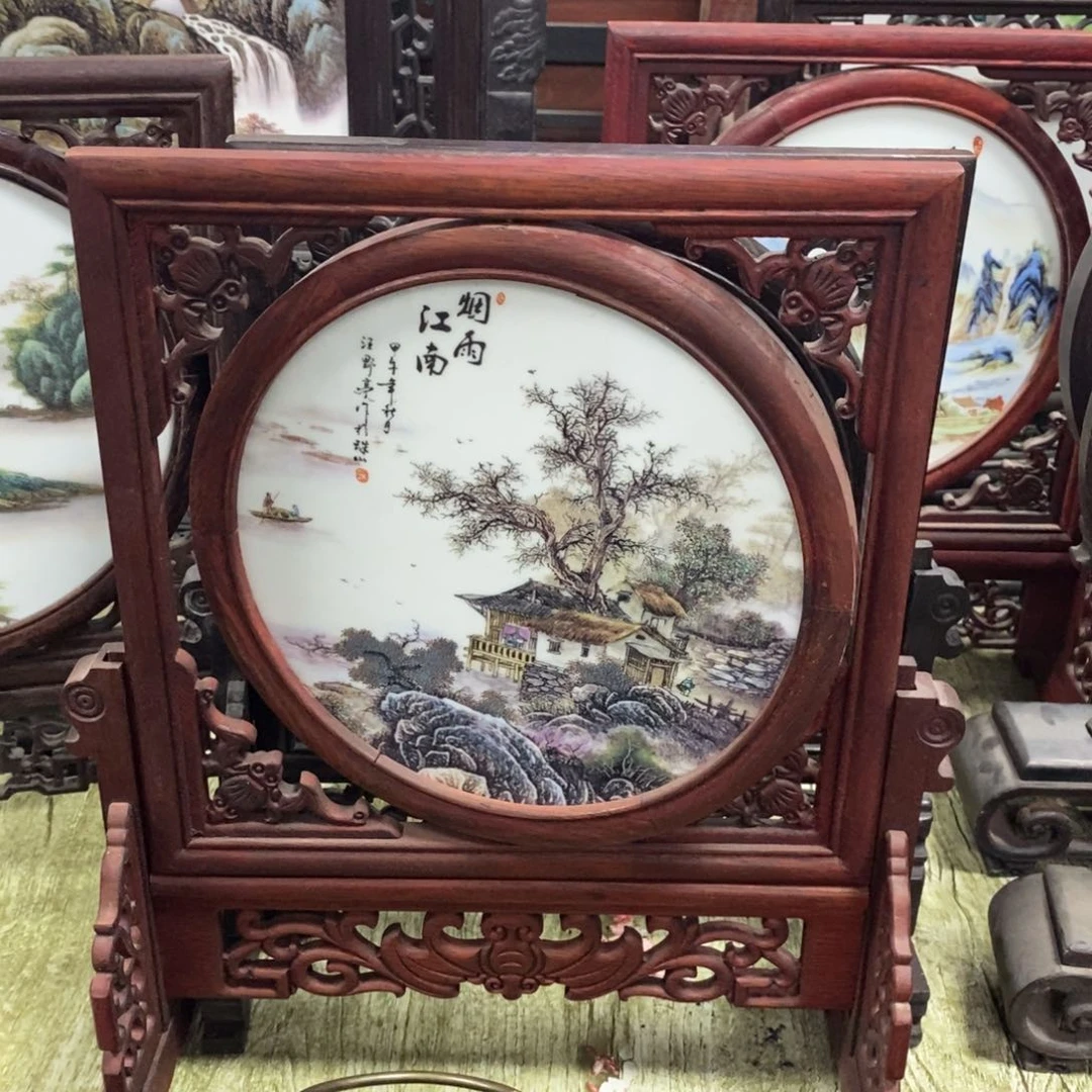 瓷片35*30 景德镇瓷板画柴窑烧制