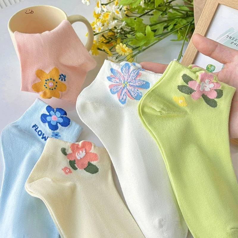 袜子女夏天短筒薄款棉女士袜子吸汗防臭透气不易起球短款棉袜女