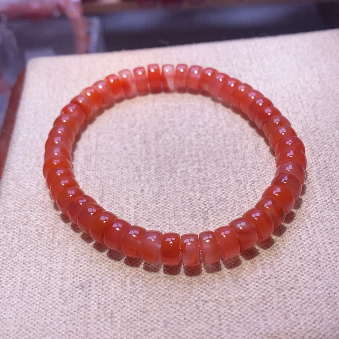 南红玛瑙未镶嵌手串卡7.3