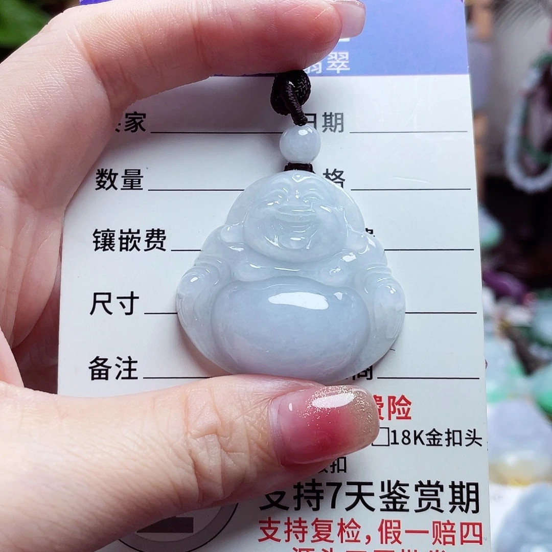 翡翠未镶嵌颈饰佛公36