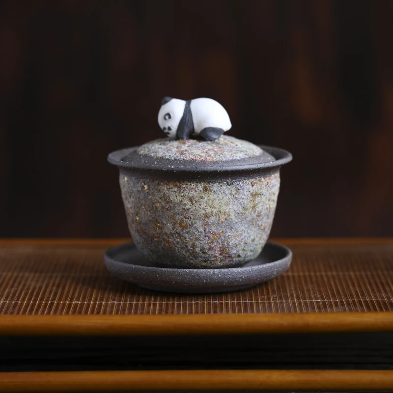 高越 七彩熊猫-盖碗（高越S0568）