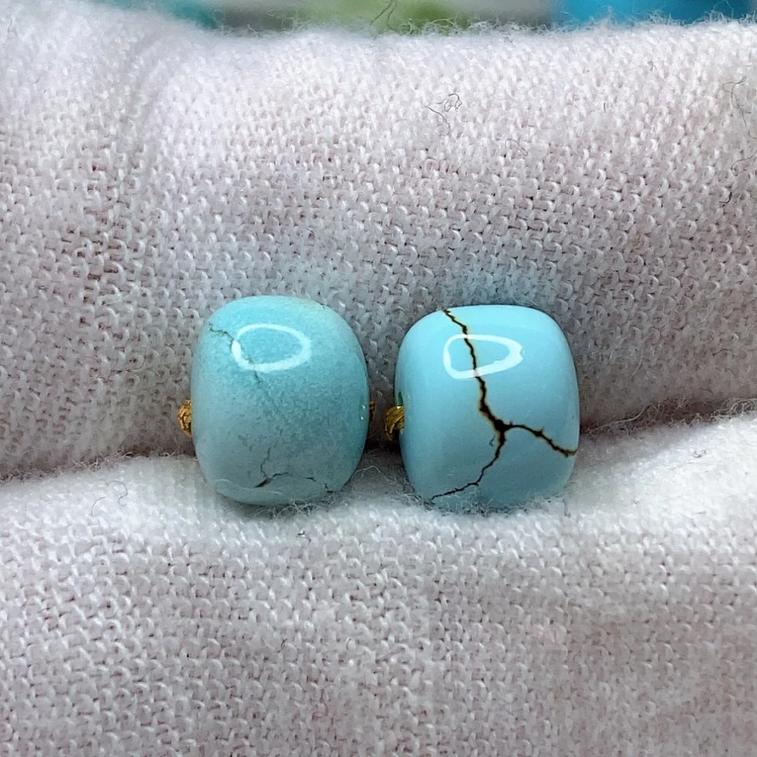 绿松石未镶嵌天然原矿 地大质检7.6mm