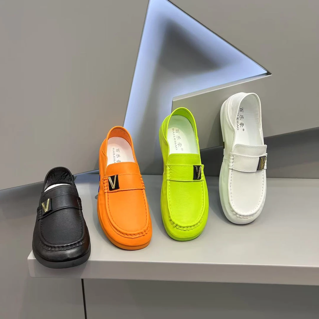 【皮鞋码】春夏款皮面一脚蹬轻便百搭潮流舒适洋气男士时尚休闲潮鞋