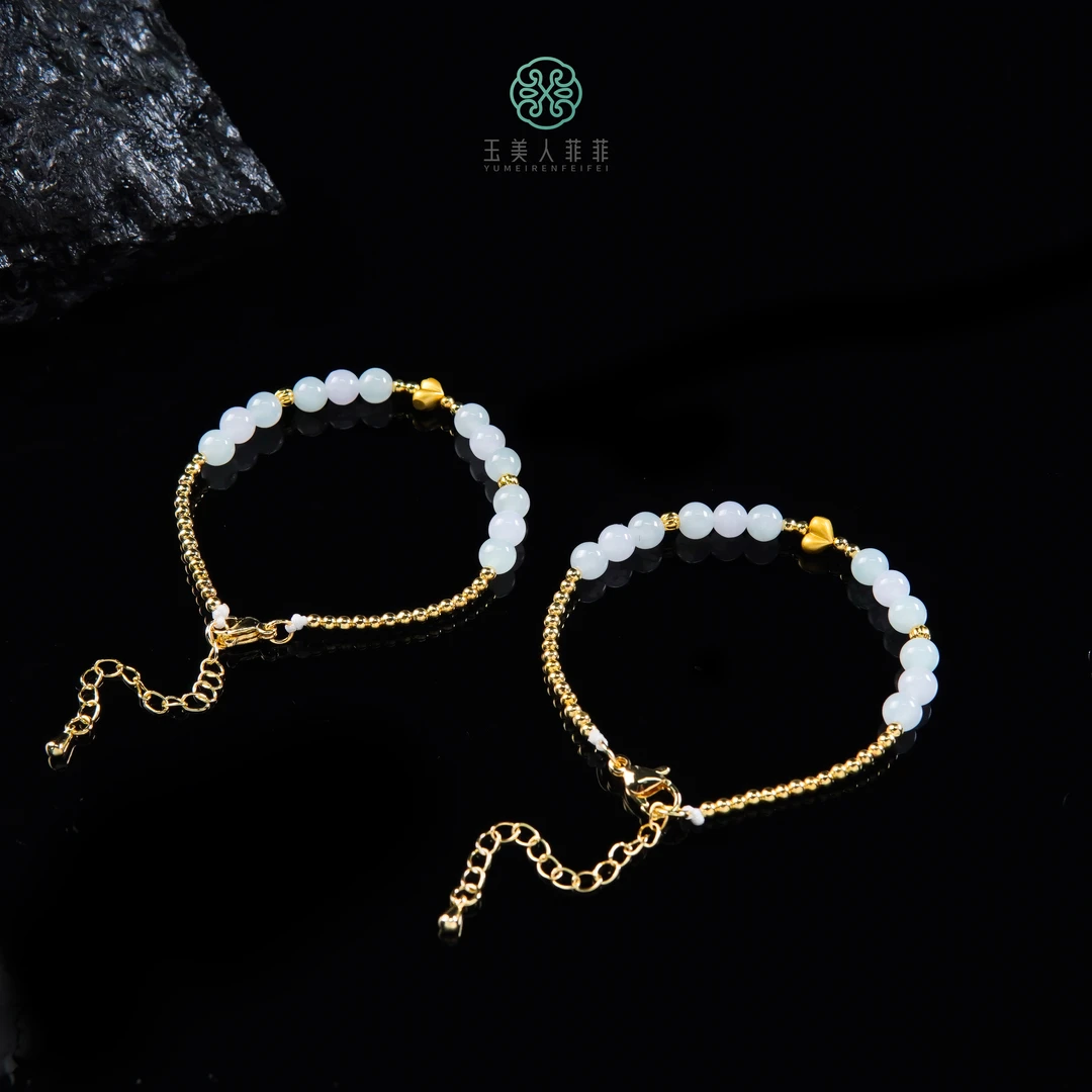 珠光宝气*翡翠小圆珠手链约5mm*多样性发一