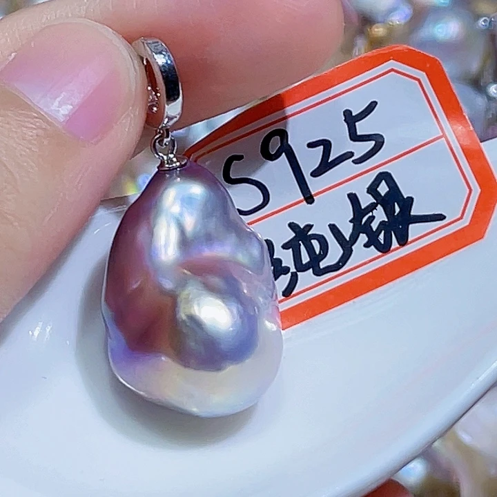 淡水珍珠银S925镶嵌颈饰