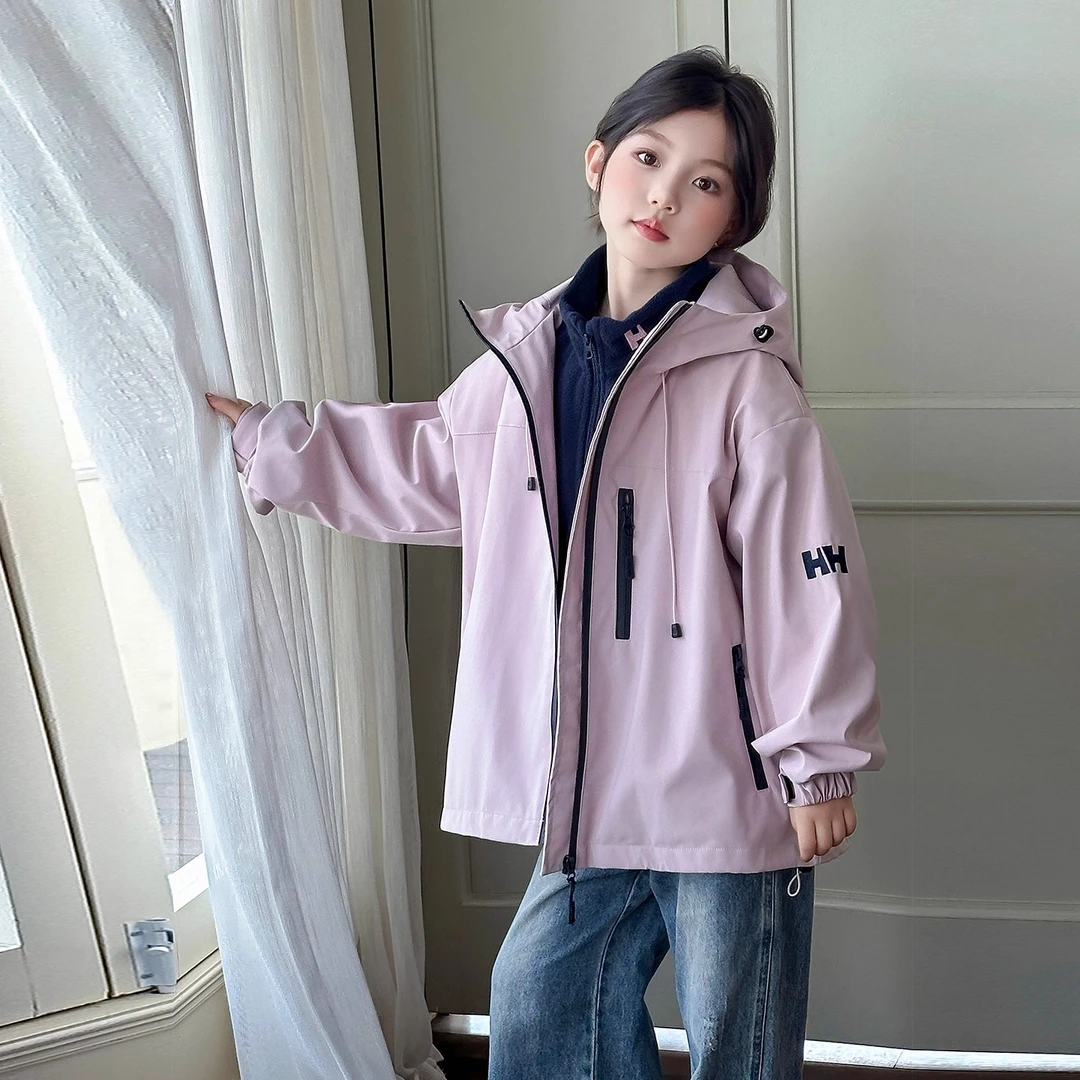 女童冲锋衣三合一可拆卸2025新款秋季儿童女孩洋气超好看秋装外套