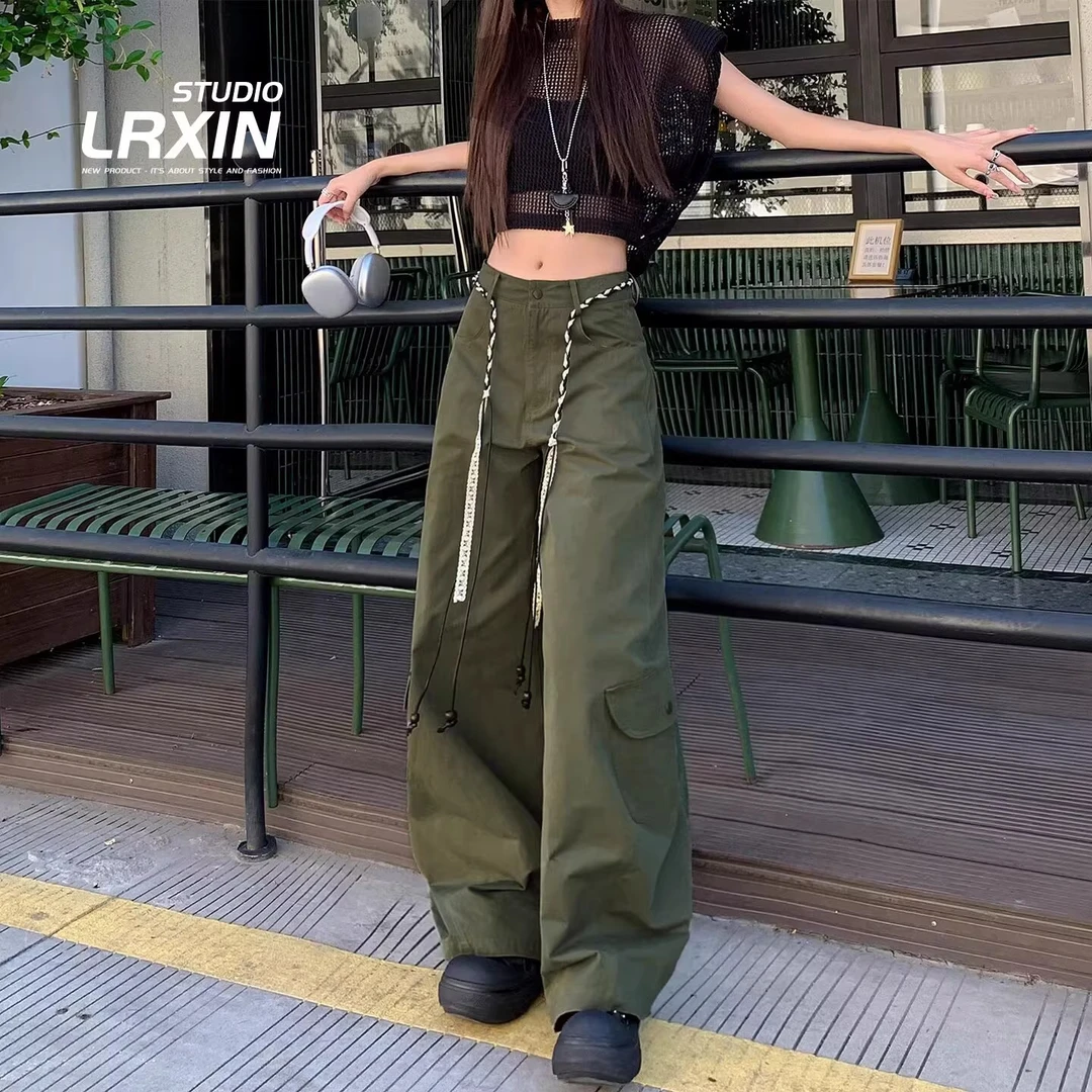 美式复古工装裤女秋季2025新款口袋设计感宽松潮流薄款休闲裤长裤