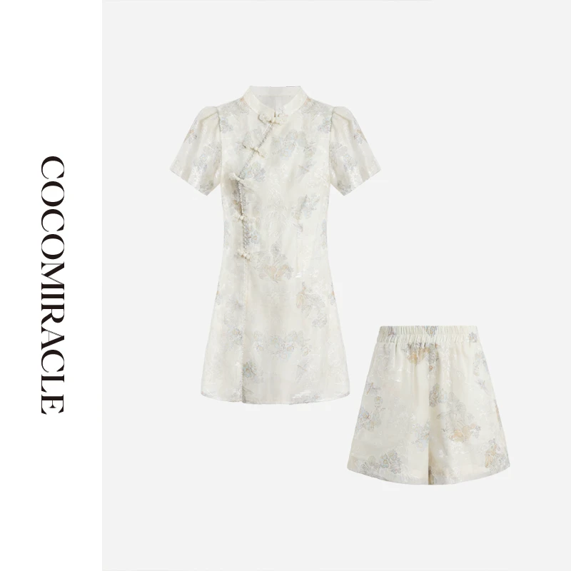 董小姐【花好月圆】新款重工新中式旗袍裙+松紧腰短裤Q53TZ568