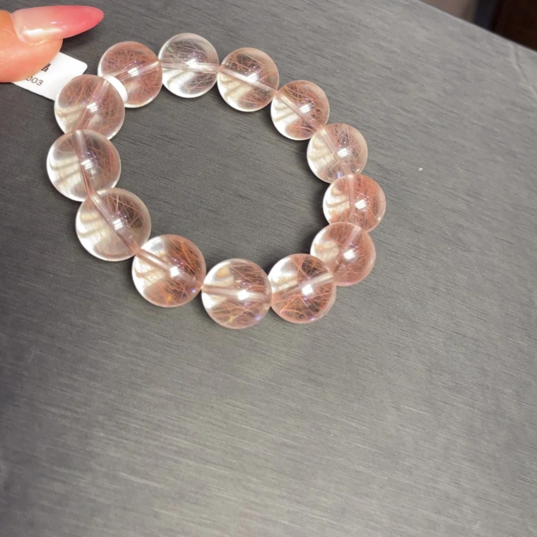 未镶嵌手链发晶粉刚丝15.8mm