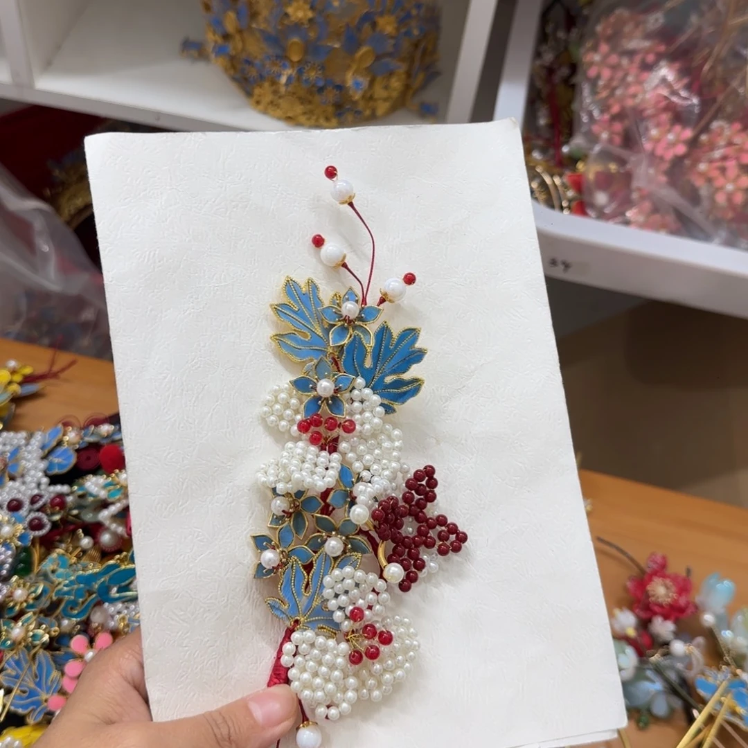 仿珍珠合金鹅毛仿点翠