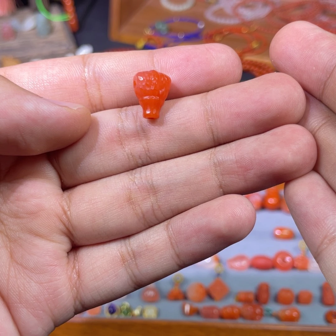 南红玛瑙百香籽三通未镶嵌?**?