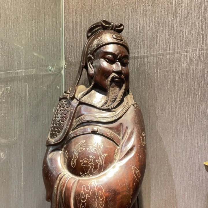 关公木雕茶道具摆件摆件