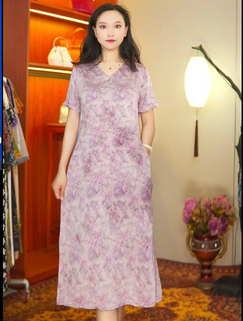 节节高升  气质中长款夏季时尚连衣裙百搭遮肉裙子10080-258