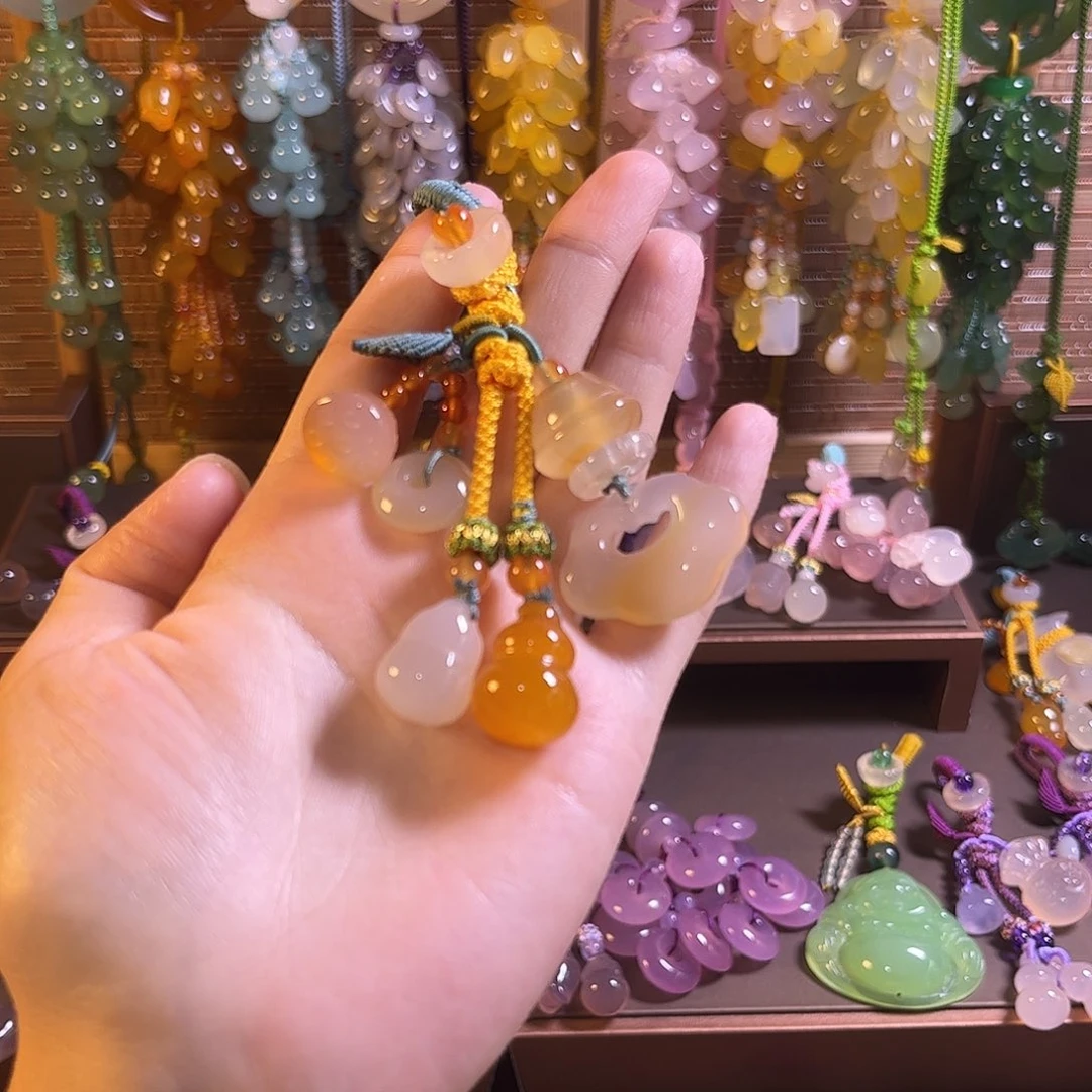 玛瑙/玉髓未镶嵌车挂钥匙扣
