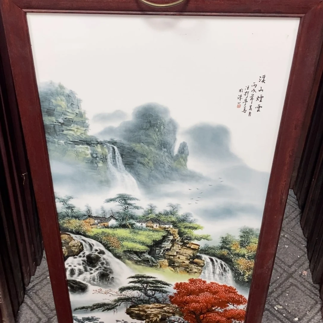 瓷片86*46厘米景德镇瓷板画柴窑烧制