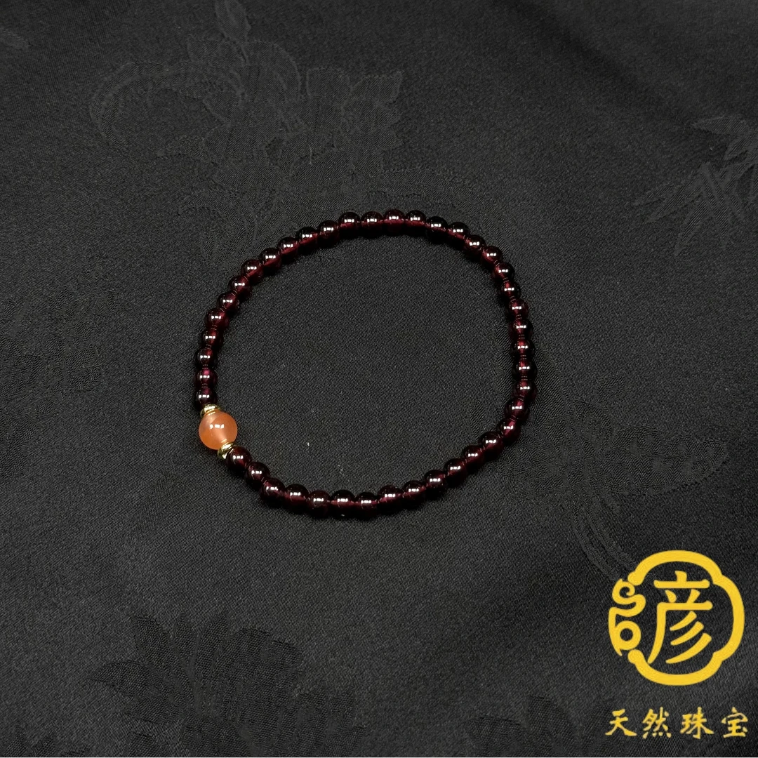 石榴石手链无镶嵌石榴石手链单圈原创设计多样性发货SLS0162