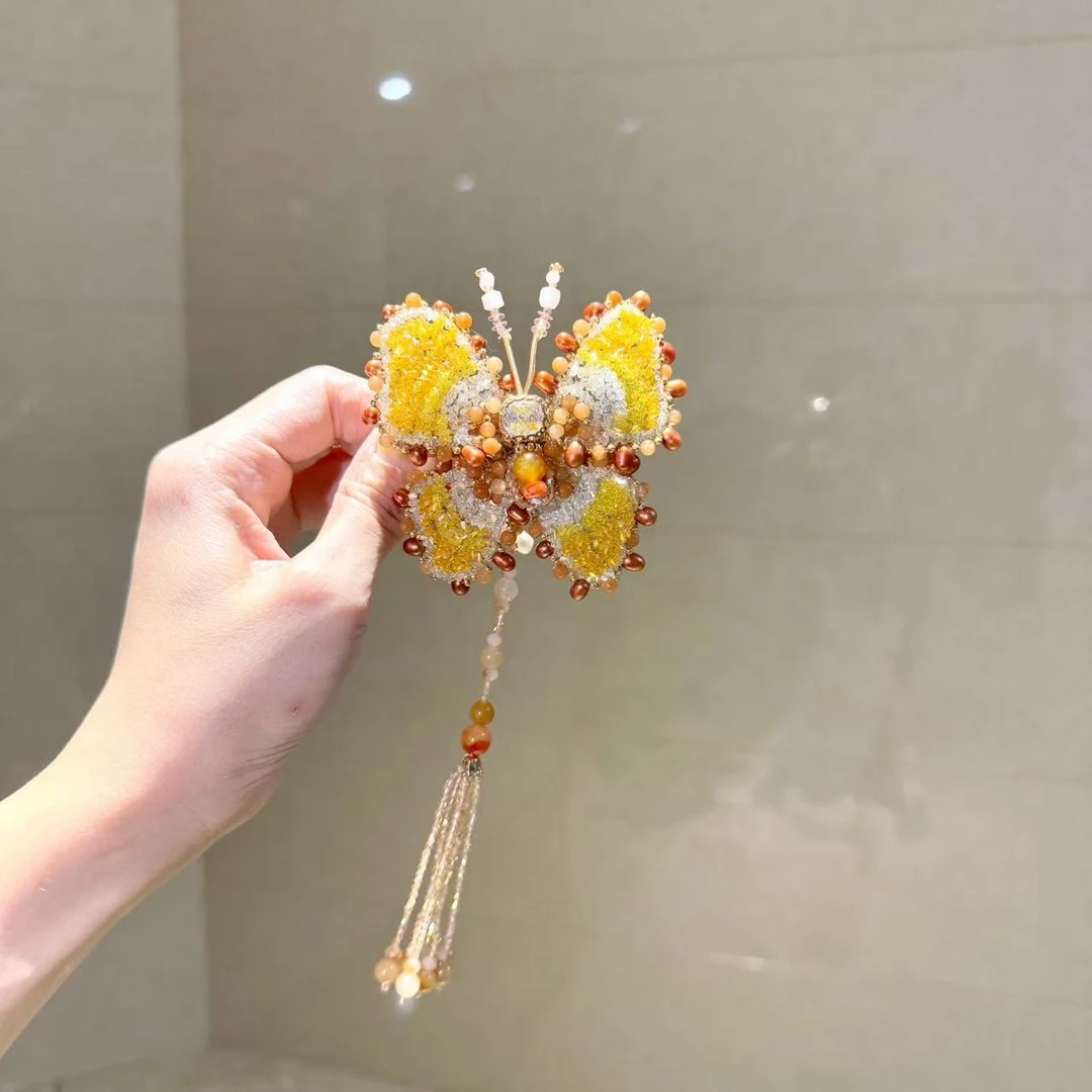 【莫奈海之星】敦煌幻影系列蝴蝶边夹设计气质优雅款