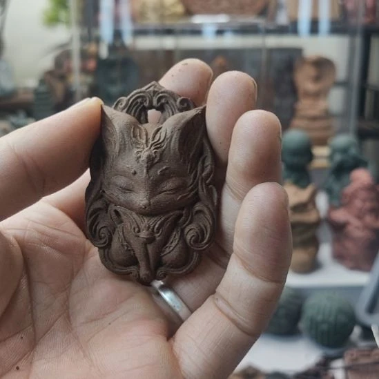 泥塑咖啡香方双面九尾狐香牌福利款福利价