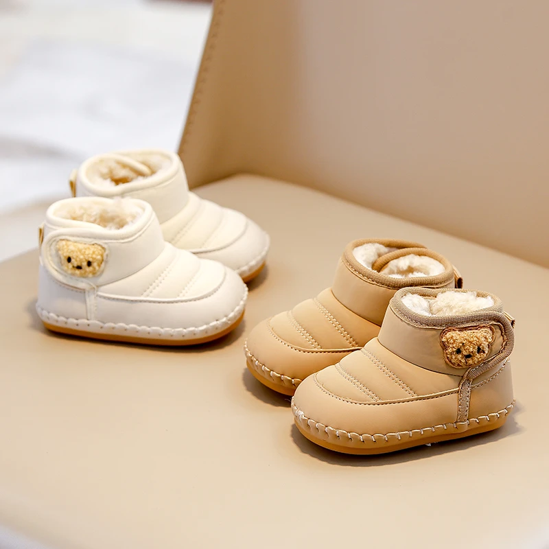 冬季婴儿鞋0-1岁加绒加厚雪地靴6-12个月好穿保暖不掉鞋