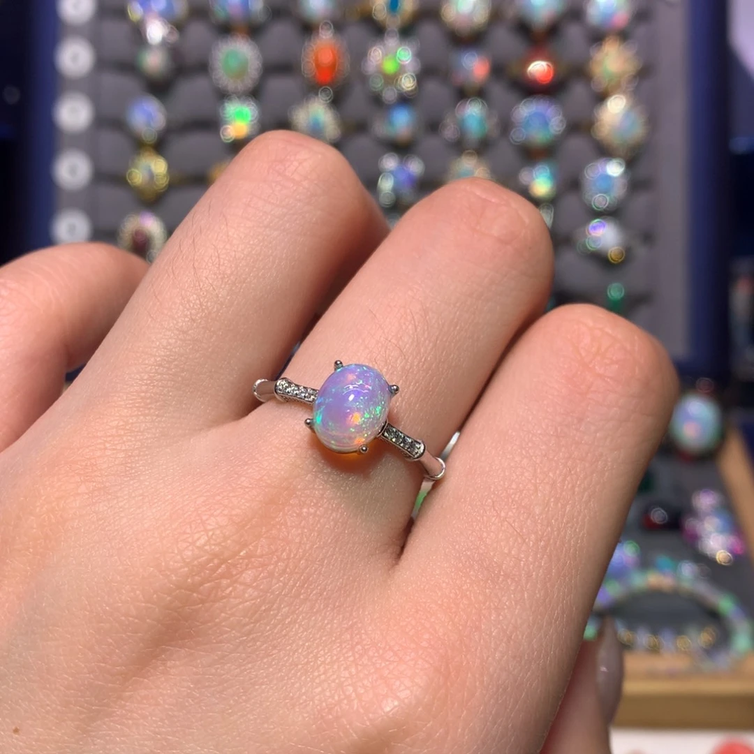 银S925镶嵌欧泊戒指款式