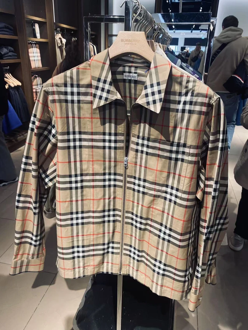 未使用 BURBERRY/博柏利 巴宝莉男款经典格纹翻领夹克外套