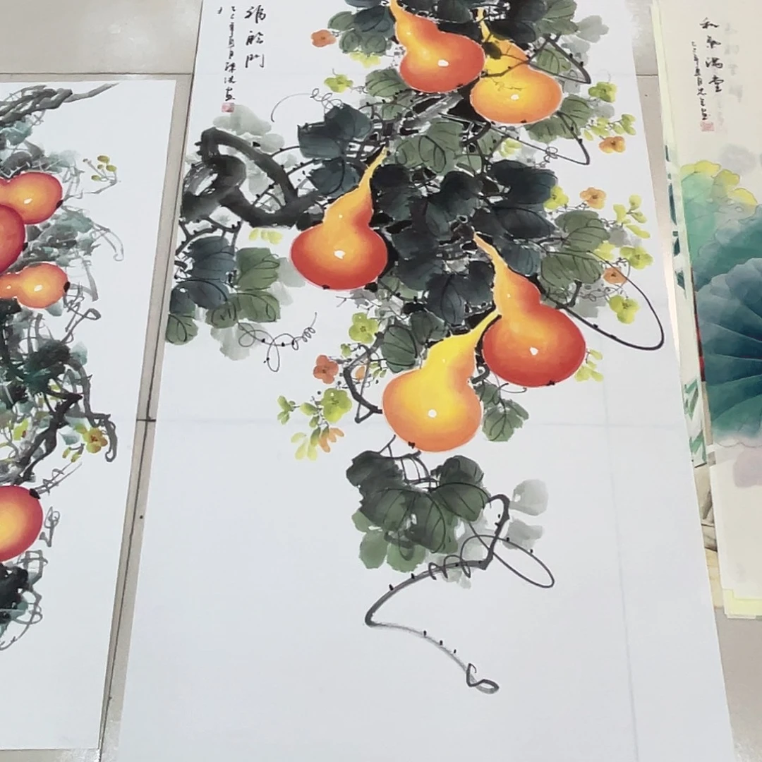 国画纯手绘山水花鸟