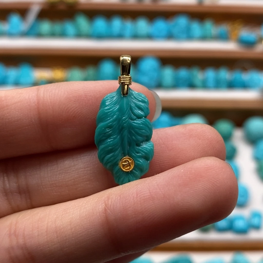 绿松石颈饰18K金镶嵌佑**3