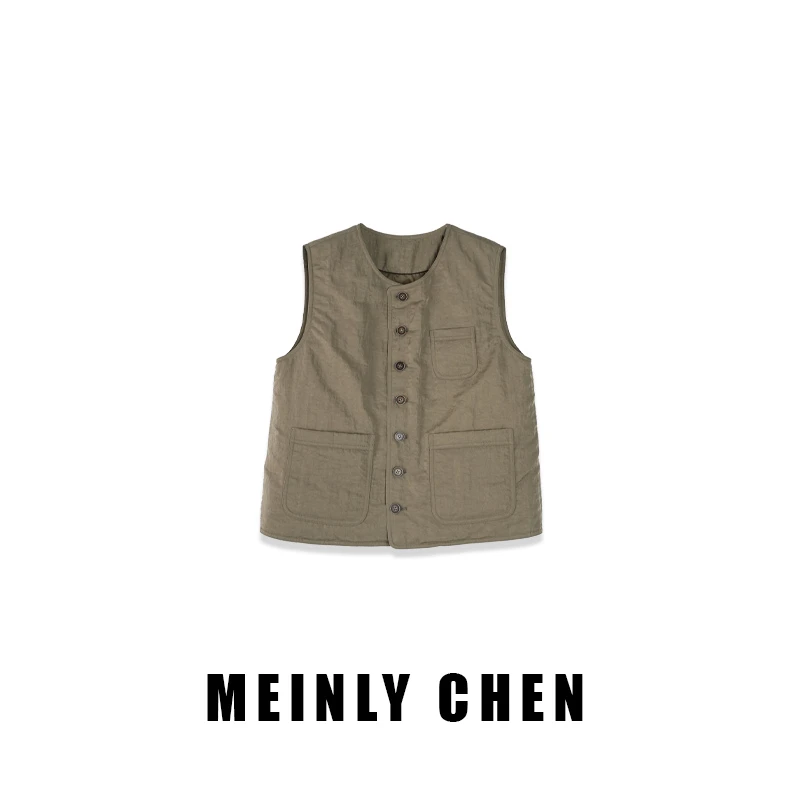 【MEINLY  CHEN】高端设计师款时尚百搭复古简约鹅绒服马甲8252237