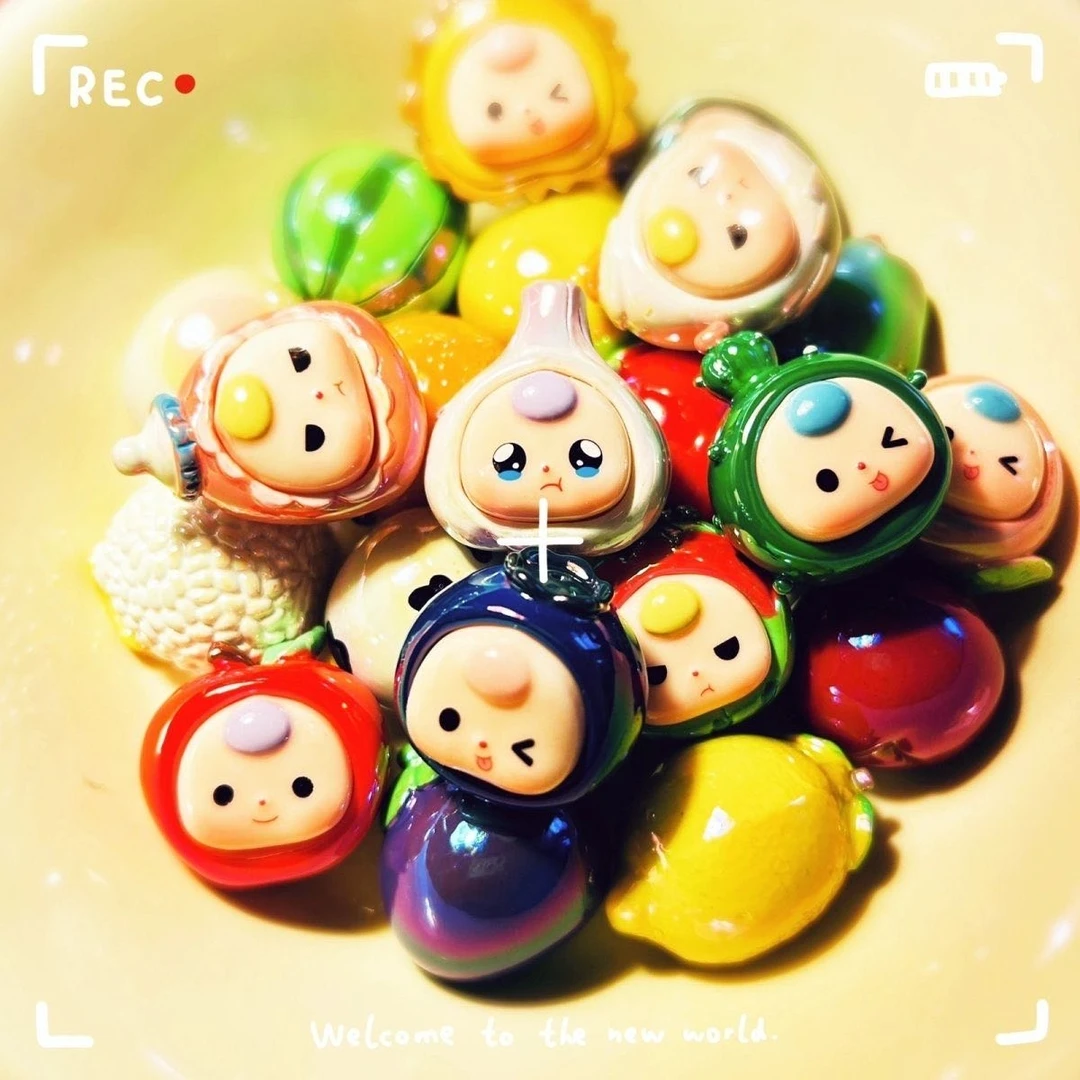 可爱端盒毛绒网红萌粒大娃摆设树脂摆件动物车载少女心生日礼物