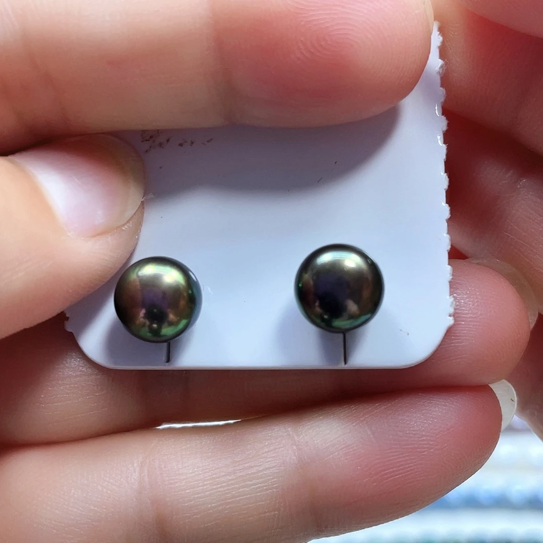 银S925镶嵌淡水珍珠耳饰