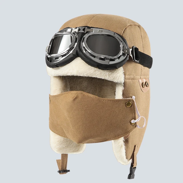 飞行员雷锋帽男士冬季护耳保暖复古冬天女款骑车墨镜眼镜棉帽子